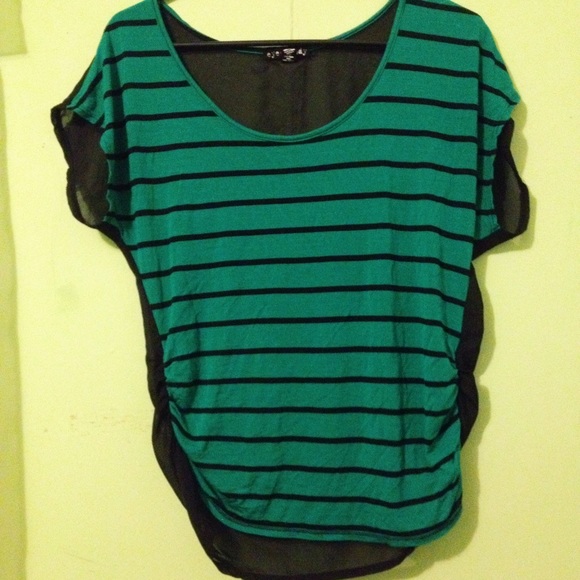 Dark green stripped shirt