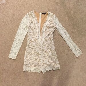 White Lacy Romper
