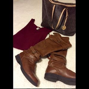 🍁💥 Steve Madden Red Zipper Boots 💥🍁