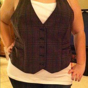 Purple plaid halter vest