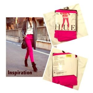 Hue - Pink Twill Leggings with pockets 💕