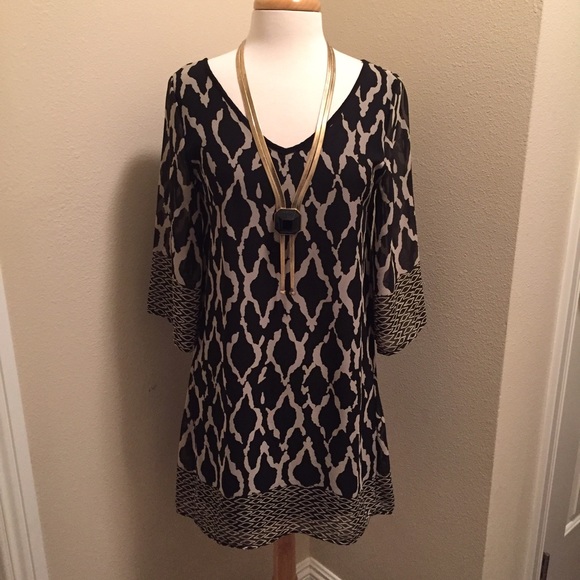Boho Print Shift Dress, Size M