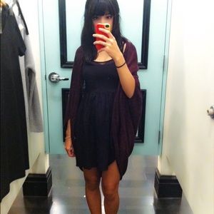 Burgundy/black Heather Shawl Cardigan