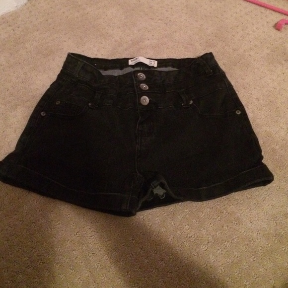 Black high wasted shorts