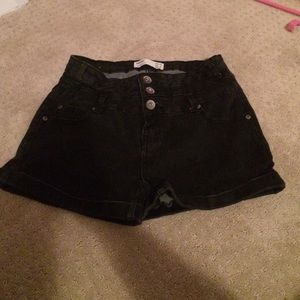 Black high wasted shorts