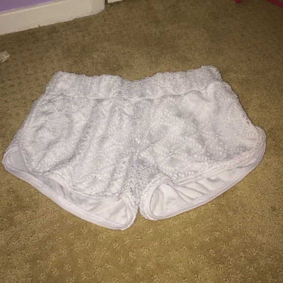 White mesh booty shorts