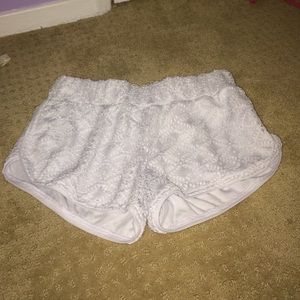 White mesh booty shorts