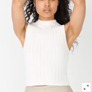Knitted white crop top