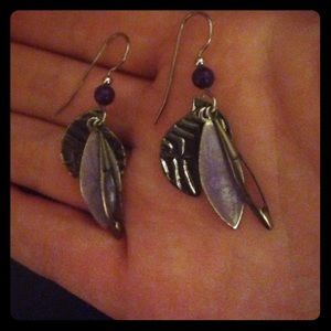 HANDMADE Purple Earrings! Never been worn!