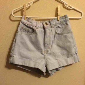 American Apparel Light Wash High Waisted Shorts