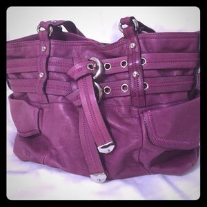 B. Makowsky magenta purple leather bag purse