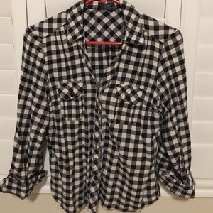 Black and white checkered flannel