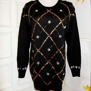 VINTAGE Beautiful Sequins Dressy Sweater