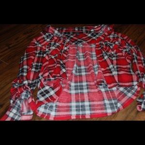 Red crop top flannel