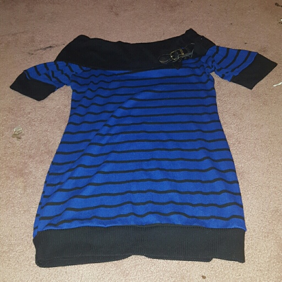Blue and black stripped dress