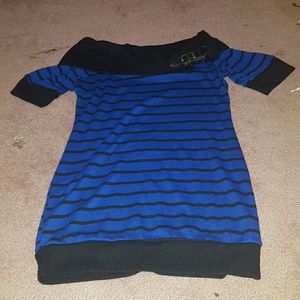 Blue and black stripped dress