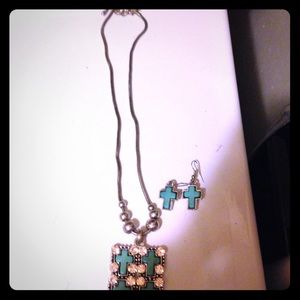 Turquoise cross western set