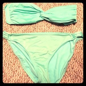 Mint bandeau top bikini