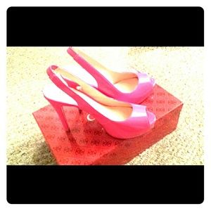 Pink Peep-Toe Pumps