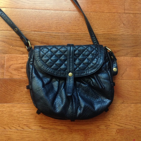 Small black leather purse