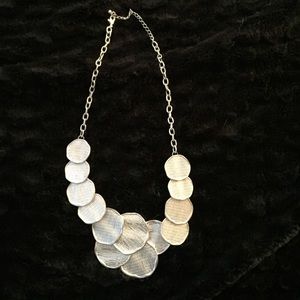 Silver statement necklace. 10" long.