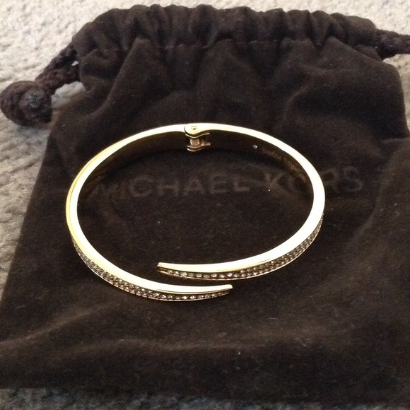 Michael Kors pave open hinged bracelet