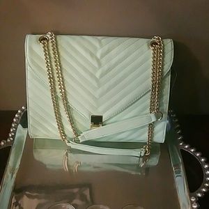 Just Fab mint envelope purse