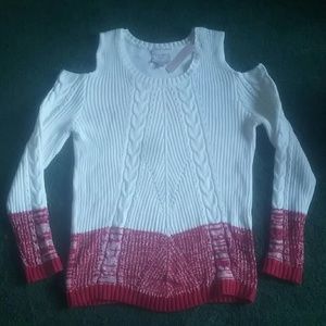 Romeo and juliet couture open shoulder sweater