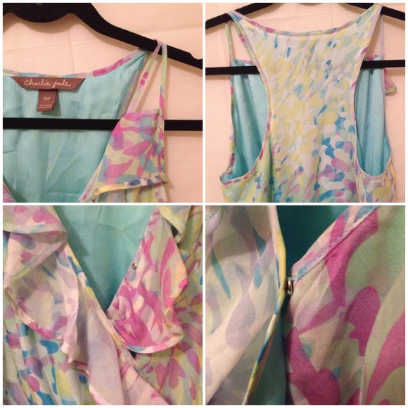 Nordstrom NWOT Silk Ruffle Floral Dress w/ Pockets - Picture 3 of 4