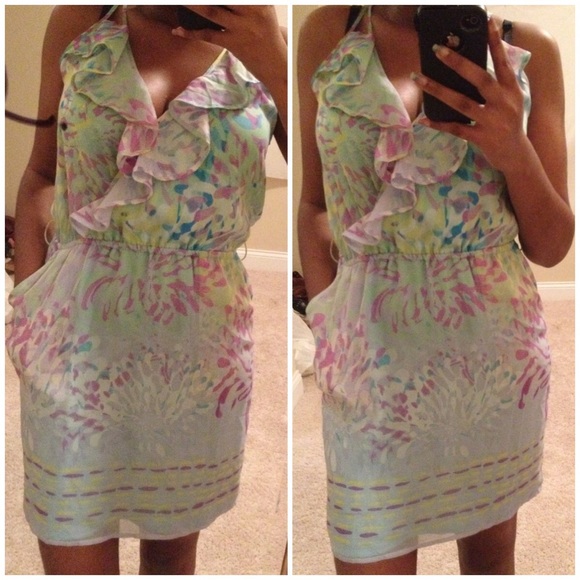 Nordstrom NWOT Silk Ruffle Floral Dress w/ Pockets - Picture 4 of 4