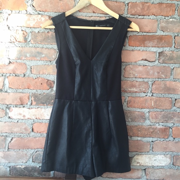 Black leather short jumper