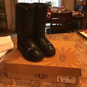 Tall Black Sparkle UGGs