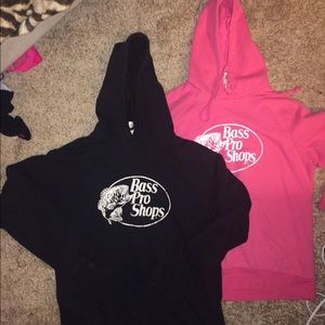 2 Bass Pro Shop sweatshirts