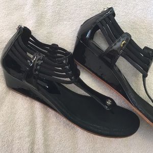 Donald J Pliner patent black sandals nwot size 10N