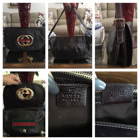 AUTHENTIC Gucci Britt Leather Shoulder Flap Bag - Picture 3 of 4