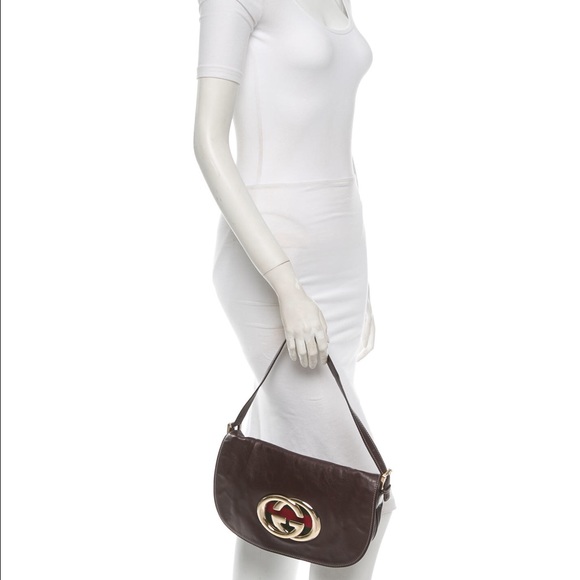 AUTHENTIC Gucci Britt Leather Shoulder Flap Bag - Picture 4 of 4
