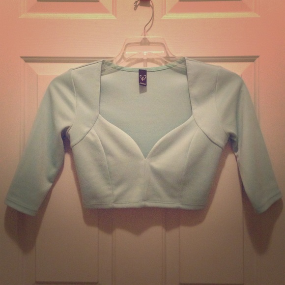 Light Turquoise Colored Cut Off Top