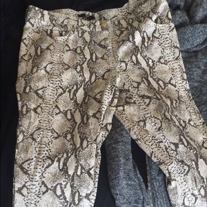 Cute Snakeskin Print Pants