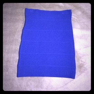Royal blue body con skirt