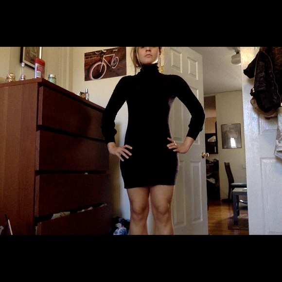 SOLD!Black turtle Neck sweater dress