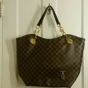 Brown Checkered Bag