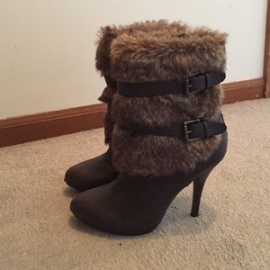Guess fur heel boots