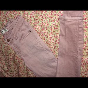 high waisted, light pink pastel skinny.
