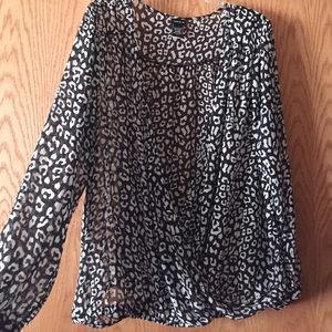 Faux wrap sheer top