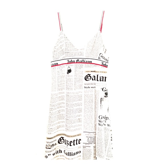 John Galliano Newsprint Tunic Dress