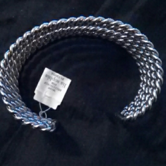 ☆FINAL SALE☆NWT Wind Up Rope Silver Cuff - Picture 2 of 2