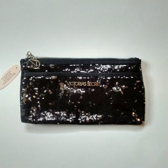 Black & silver sequin Victoria's Secret clutch