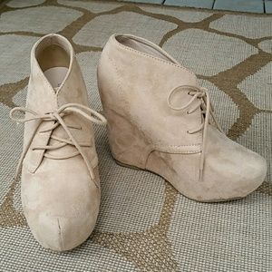 Beige Booties (Wedged)