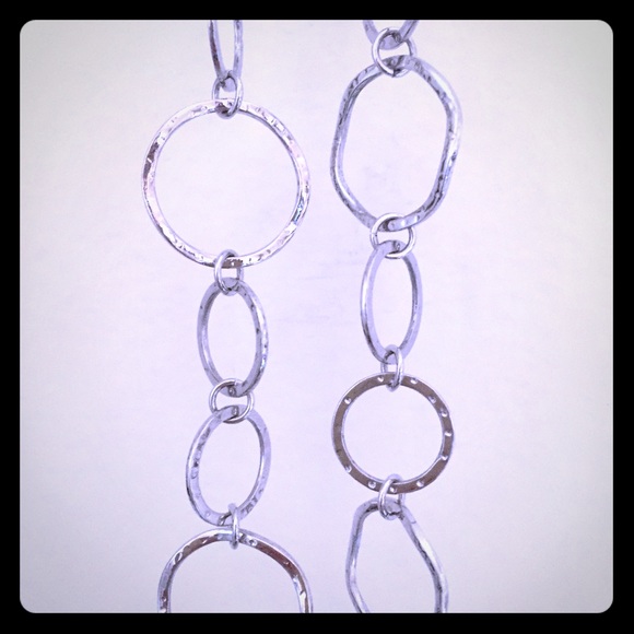 Long silver necklace