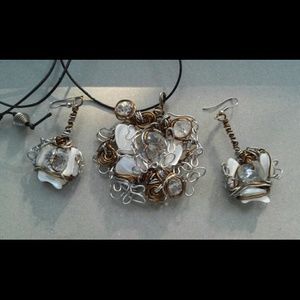 One-of-a-kind Handmade Pendant and Earring Set